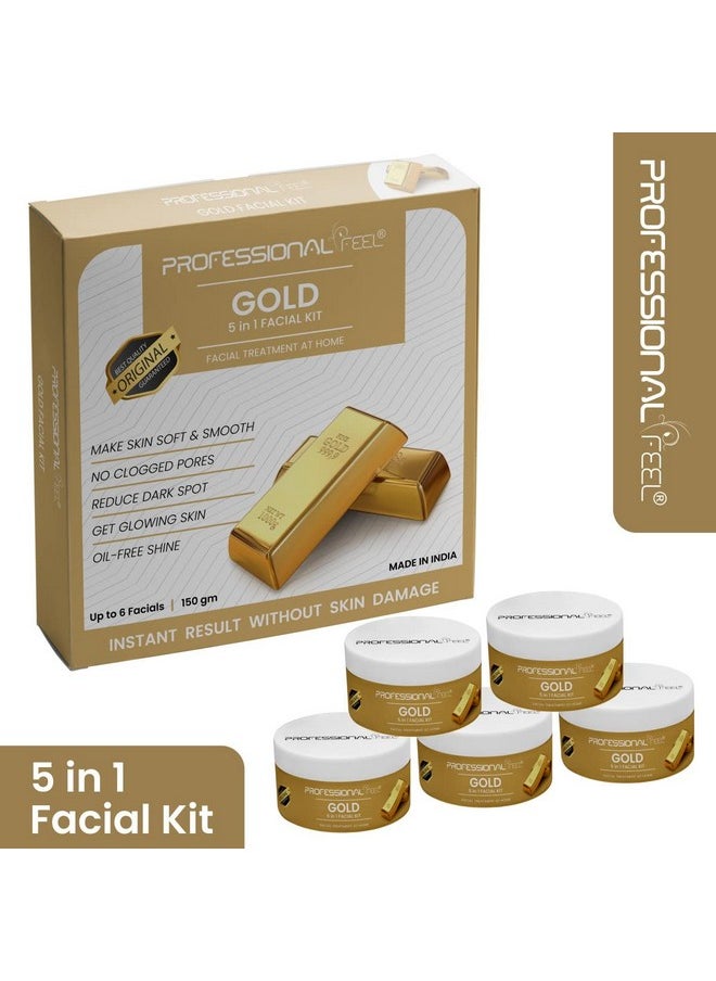 Herbal Gold Facial Kit (150 Gm) Bright & Glowing Skin, Pamper Your Skin For A Luminous Glow | Parlour Glow With 24K Gold Bhasma, Rose Extracts, Turmeric & Aloe Vera.