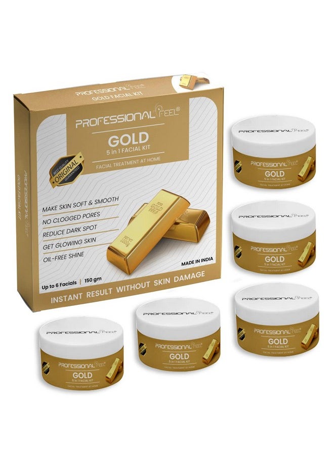 Herbal Gold Facial Kit (150 Gm) Bright & Glowing Skin, Pamper Your Skin For A Luminous Glow | Parlour Glow With 24K Gold Bhasma, Rose Extracts, Turmeric & Aloe Vera.