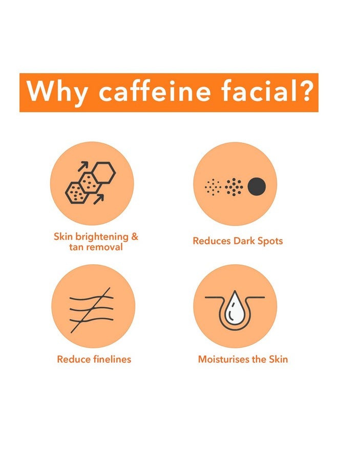 Caffeinated D-Tan Facial Kit For Removing Dirt Toxins Oil And Sweat Single Session For All Skin Types 40 Gm