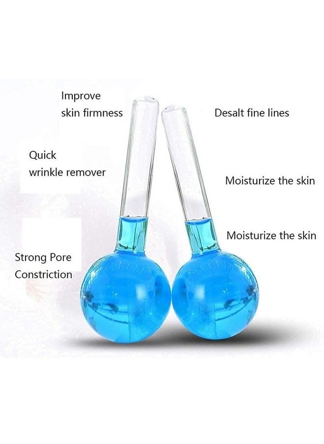 Facial Ice Globe Smart Cool Face Roller Ball Facial Massage Tools For Neck Eye Circle Reduce Puffiness Anti Ageing Wrinkles Soothing Firming Skin 2Pcs Energy Beauty Crystal Ice Roller