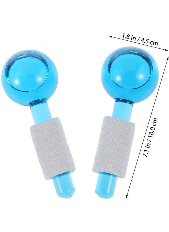 Facial Ice Globe Smart Cool Face Roller Ball Facial Massage Tools For Neck Eye Circle Reduce Puffiness Anti Ageing Wrinkles Soothing Firming Skin 2Pcs Energy Beauty Crystal Ice Roller