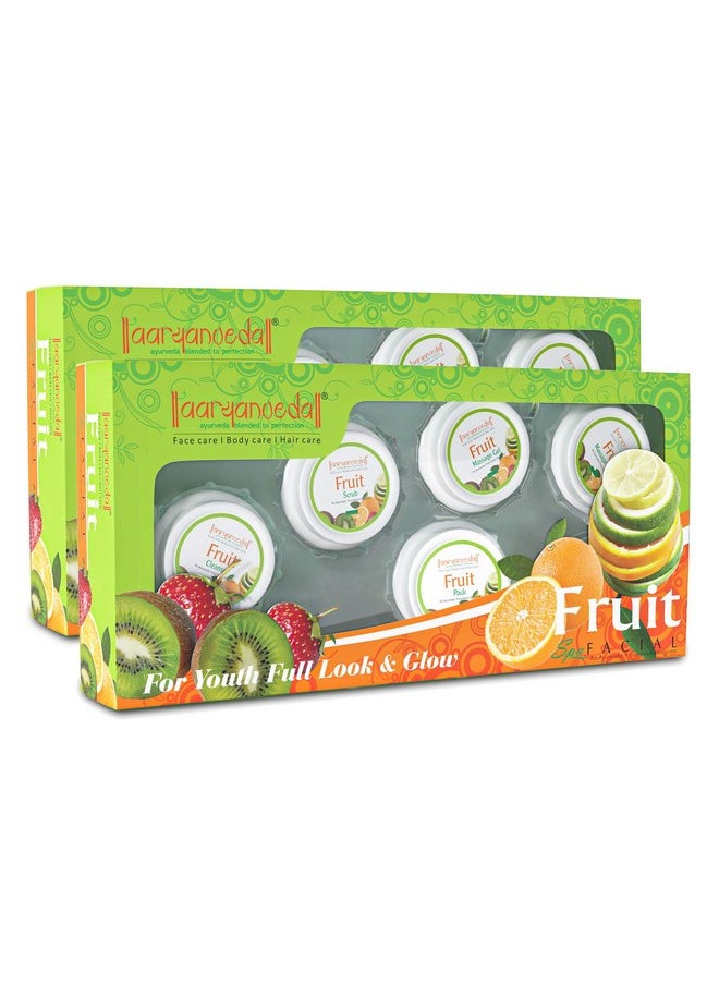 Fruit Facial Kit For Glowing Skin, Detan, Anti-Blemish, Hyperpigmentation & Reduce Fine Lines & Dark Circles Diy Professional Makeup Face Pack For Women & Men - 210G (Pack Of 2)