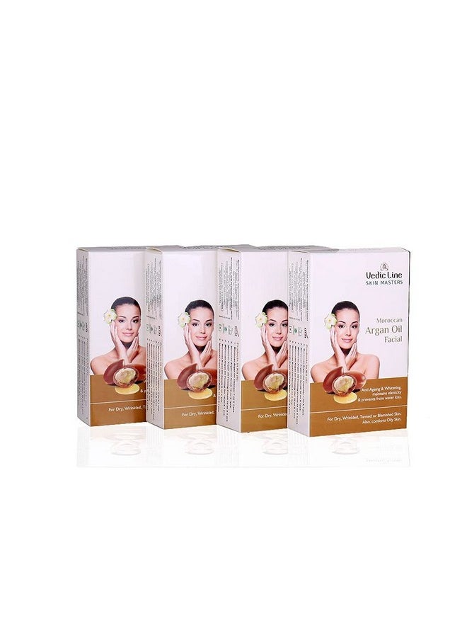 Vedicline Moroccan Argan Oil Facial Kit, Minimize Signs Of Ageing, Wrinkles & Dark Spots With Argan Oil, Sesame & Almond Oil For Beautiful Radiant Glowing Skin, 52Ml (Pack Of 4)