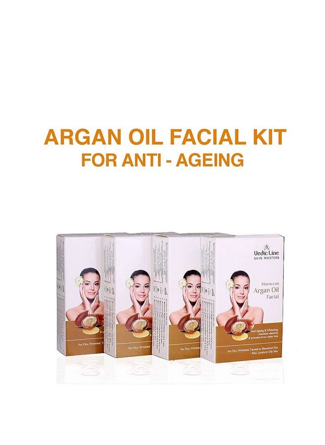 Vedicline Moroccan Argan Oil Facial Kit, Minimize Signs Of Ageing, Wrinkles & Dark Spots With Argan Oil, Sesame & Almond Oil For Beautiful Radiant Glowing Skin, 52Ml (Pack Of 4)