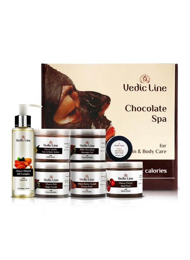 Vedicline Chocolate Facial Kit Reduce Wrinkles, Fine Lines & Dark Spots With Caramel, Cocoa Powder And Seasame Oil For More Radiant Skin, 515Ml