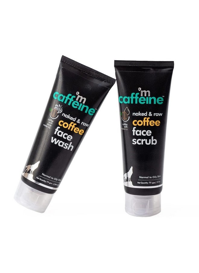 Face Wash Combo Pack With Face Scrub (75Ml Each) | Pack Of 2 Coffee Face Care Kit For Pollution Control & Tan Removal