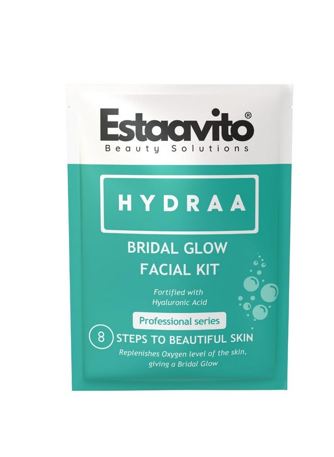 Estaavito Hydraa Facial Kit | Fortified With Hyaluronic Acid | 8 Steps To Beautiful Skin | Replenishes Oxygen Level Of The Skin, Giving A Bridal Glow | For All Skin Types