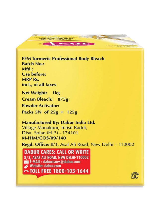 Turmeric Professional Body Bleach - 1Kg | For Fair Soft Glowing Body | Specially Customised For Body Skin | Goodness Of Turmeric Extract | For All Skin Types | Instant & Long Lasting Results