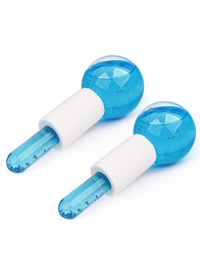 Facial Ice Globe Smart Cool Face Roller Ball Facial Massage Tools For Neck Eye Circle Reduce Puffiness Anti Ageing Wrinkles Soothing Firming Skin 2Pcs Energy Beauty Crystal Ice Roller