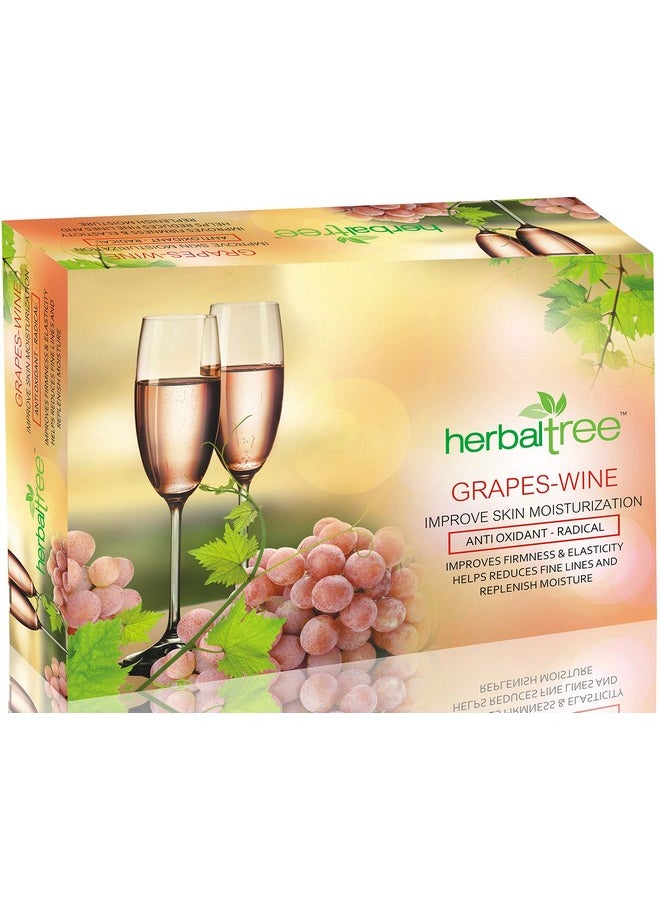 Herbaltree Grape Wine Facial Kit For Anti Aging, Glowing Skin, Improve Firmness, Reduce Fine Lines & Wrinkles Elasticity Replenish Moisture | Women & Men (420 Gm + 10 Ml)