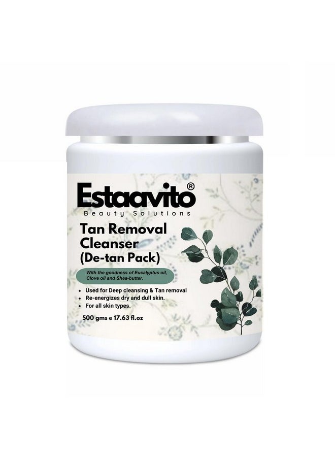 Estaavito Tan Removal Cleanser | Dee-Tan Face Pack | 500Ml For All Skin Types | For Sun Tan, Scars, Pigmentation, Blemishes |One Solution | Anti Tan Pack |