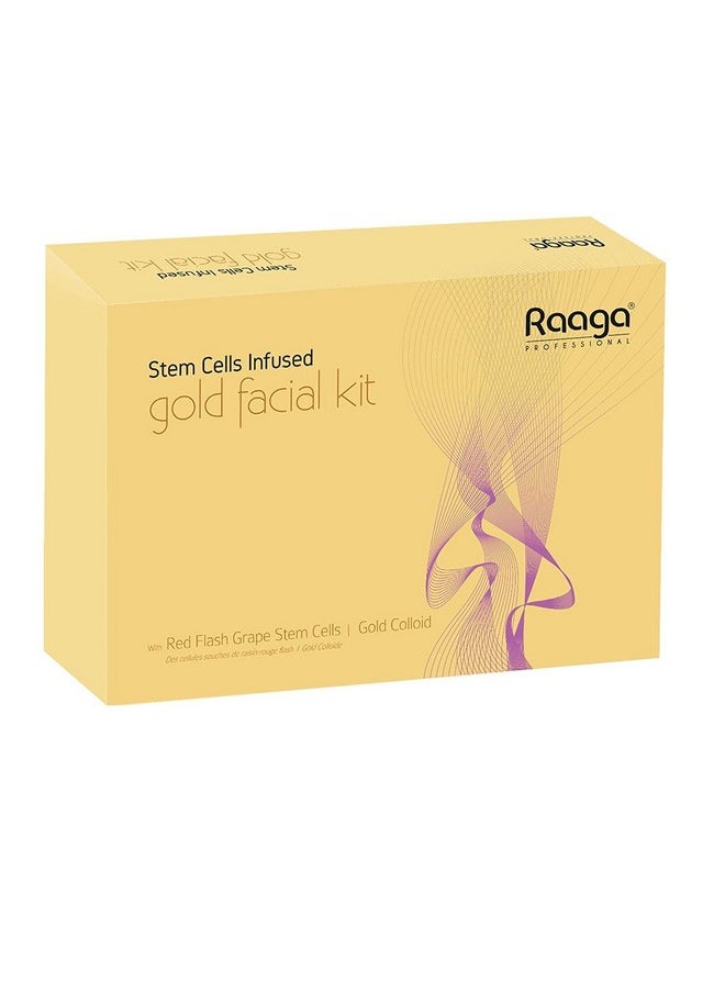 Stem Cells Infused Gold 6 Step Facial Kit | Gold Colloid, Red Flesh Grape Stem Cells | Combats Pigmentation | All Skin Types (61 Gm)