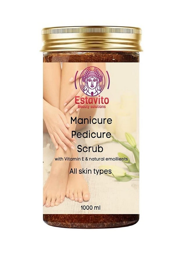 Pedicure & Manicure Scrub Gel 1000 Ml With Vitamin E & Natural Emollients | Exfoliates Dead Skin Cells | For Beautiful Tips & Toes |