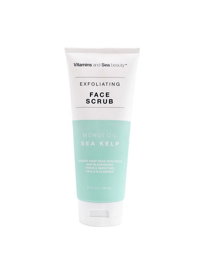 Hydrating Exfoliating Face Cleansing Scrub For All Skin Types | Deep Pore Cleanser With Monoi Oil And Sea Kelp Seaweed | 150 Ml