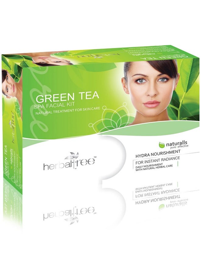 Herbaltree Green Tea Facial Kit For Reduce Acne, Hydra Nourishment, Instant Radiance With Green Tea & Tea Tree Extract For Lightens Dark Spots & Blemishes (430 Gm)