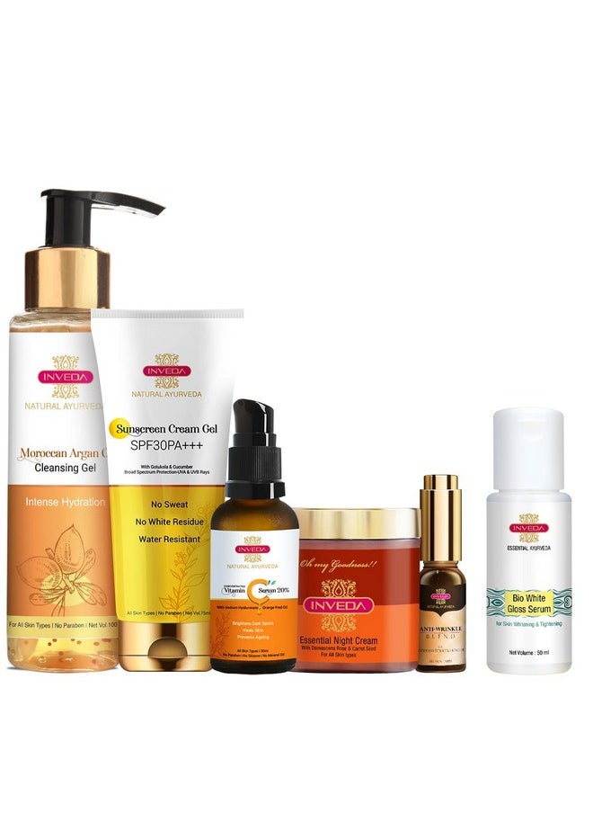 Age Revival Skincare Kit, For Anti-Ageing, Wrinkles, Fine Lines, Crows Feet, With Moroccan Argan Oil, Cucumber Extracts, Helps To Give Plump, Bright & Youthful Skin, 290Ml