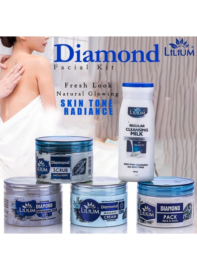 Diamond Facial Kit 1100G | Complete Skincare Set Intensive Rejuvenation & Brightening | Radiant Elegance & Unparalleled Glow | For Women & Men | 100% Vegan | All Skin Types