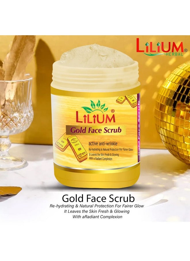 Herbal Gold Face Scrub 900Ml, Anti-Wrinkle, Re-Hydrating, Fairer Glow, Radiant Complexion, Leaves Skin Fresh & Glowing, Anti-Aging, Unclogged Pores, Brighter Complexion, All Skin Types