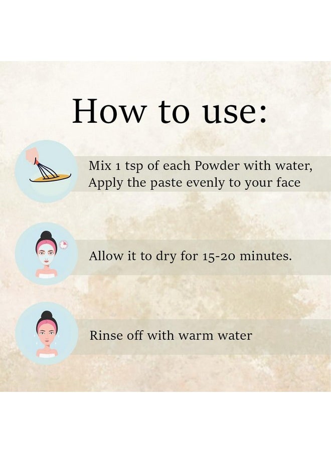 Combo Of Wild Turmeric, Sodium Bentonite Clay, Neem, Hibiscus, And Rose Petal Powder | Face Pack For De-Tan, Darkspots, & All Types Of Skin |Pure And Natural | 227 Grams Each (227G * 5)