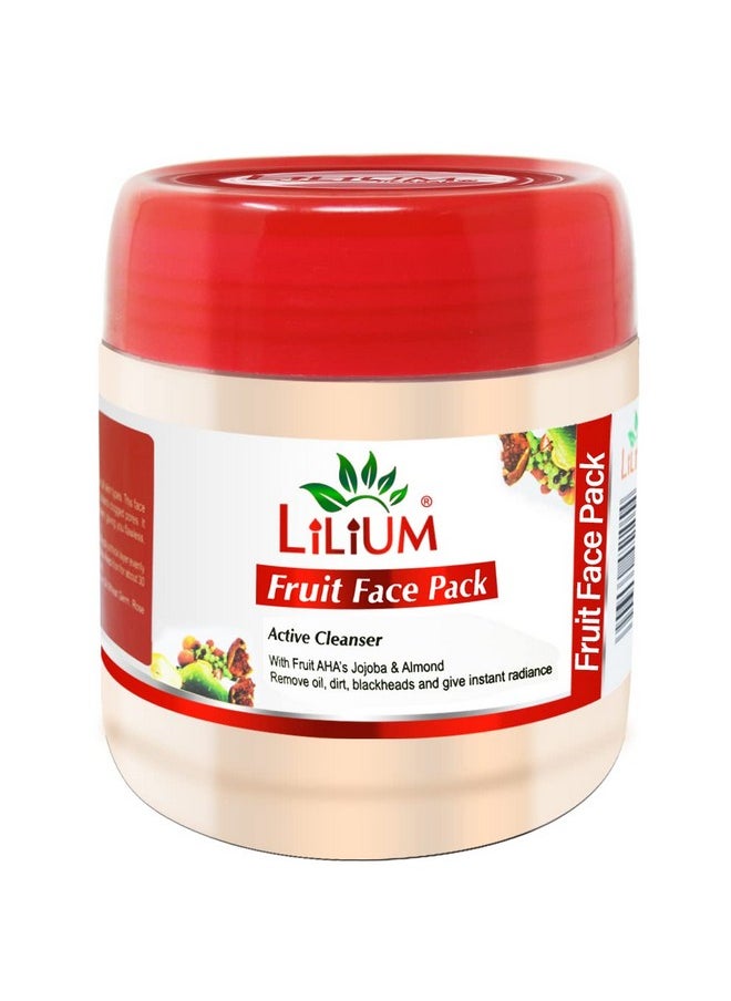 Herbal Fruit Face Pack 500Ml | Active Cleanser With Jojoba & Almond Oil | Removes Oil, Dirt & Blackheads | Hydration Boost | Tightening & Firming | Suitable For All Skin Types