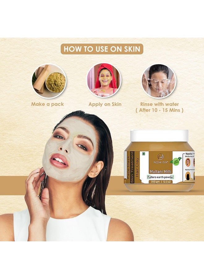 100% Pure & Natural Multani Mitti Powder For Skin Face Clay | Fuller'S Earth Powder | Suitable All Skin | Weight -350G