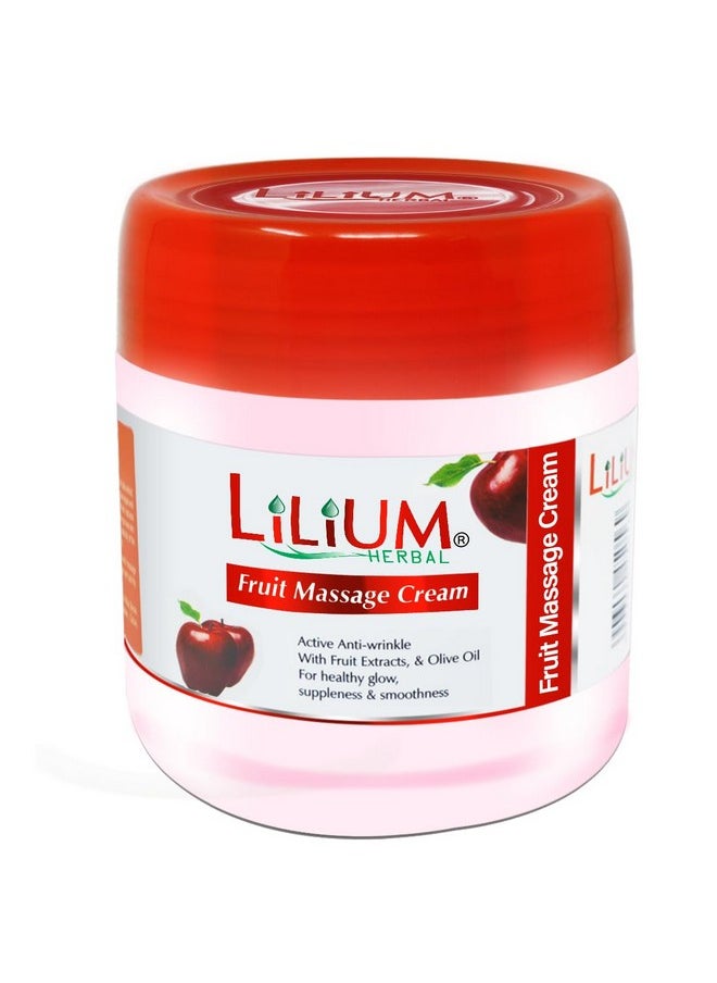 Herbal Fruit Massage Cream Face & Body 500Ml, Nourishing Skincare, Natural Fruit Extracts, Hydrating And Revitalizing, Fights Wrinkles & Fine Lines, Soothes And Rejuvenates, For Men Women