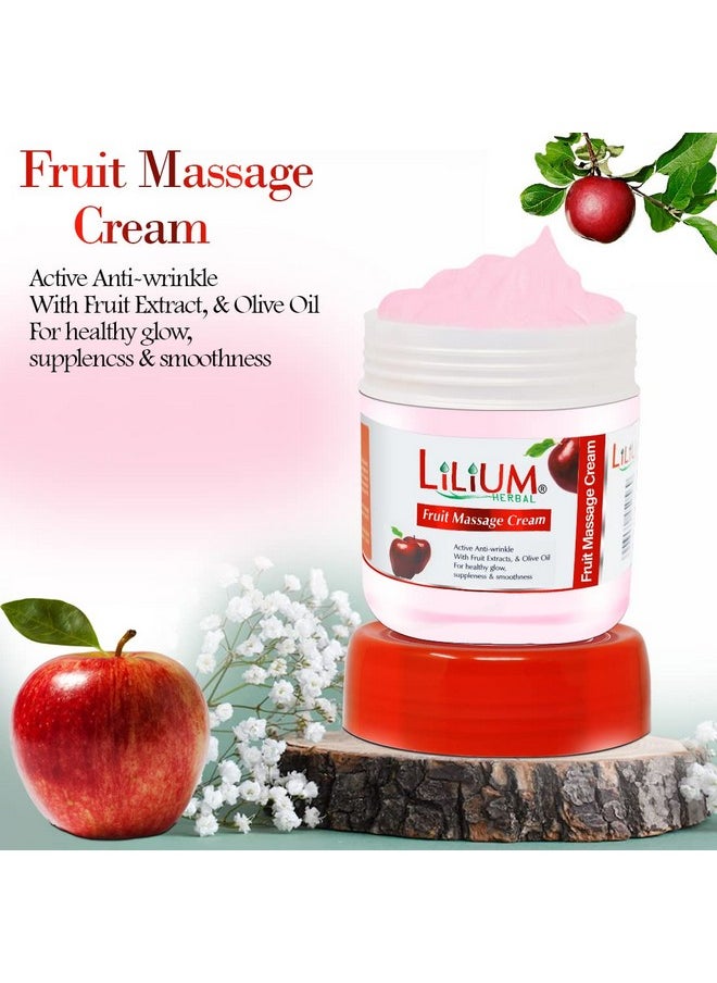 Herbal Fruit Massage Cream Face & Body 500Ml, Nourishing Skincare, Natural Fruit Extracts, Hydrating And Revitalizing, Fights Wrinkles & Fine Lines, Soothes And Rejuvenates, For Men Women