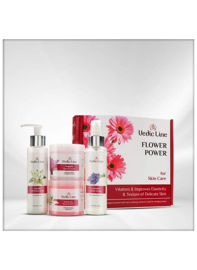 Flower Power Facial Kit, For Skin Care Improves Skin Elasticity & Texture With White Lily, Lavender, Jasmine Makes Skin Relaxed & Flower Fresh, 400Ml