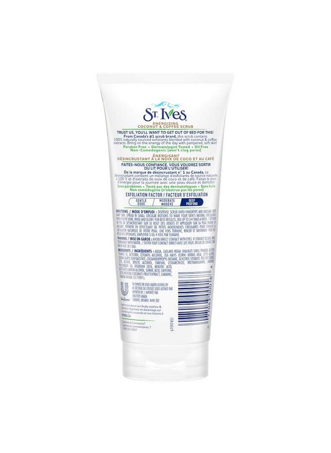 Energizing Face Scrub, Coconut & Coffee, Deep Cleanser For Bright Skin, Paraben Free, Dermatologically Tested, 170 Gm