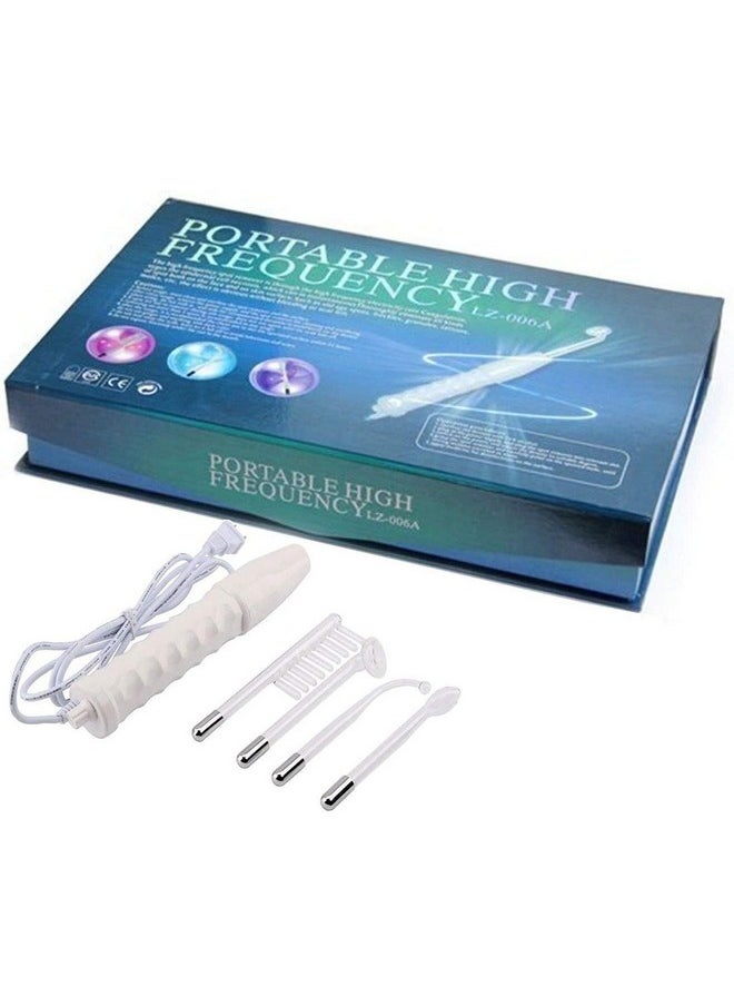 Portable High Frequency Machine Facial Wand Acne For Skin Tightening Acne Spot Wrinkles Reducing Puffy Eyes Dark Circles Dispel Freckle 4 In 1 Handheld High Frequency Machine For Face & Hair