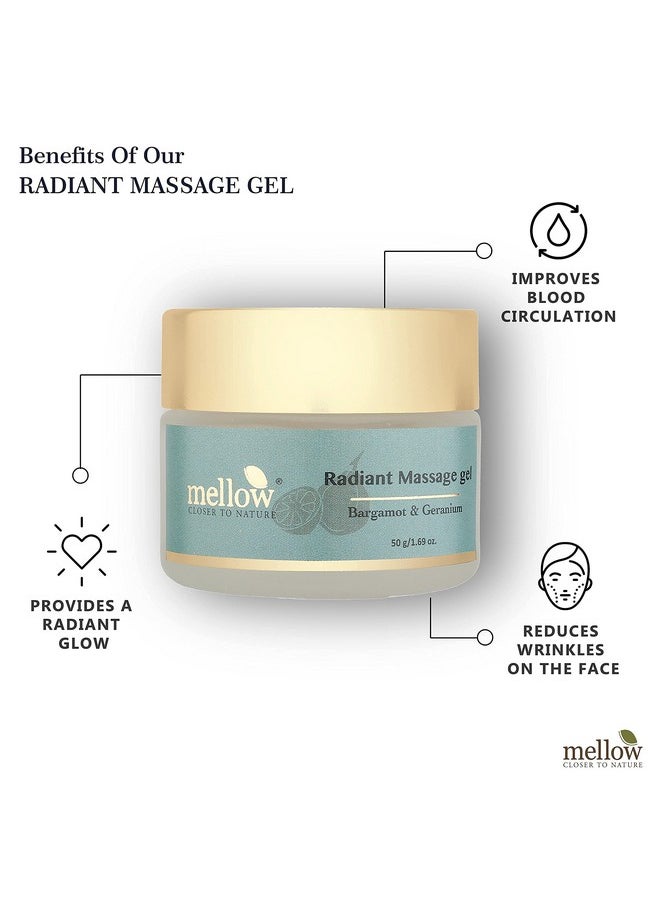 Herbals Ayurvedic Radiant Facial Massage Gel (50Gm) For Skin Tightening & Glow | Bergamot, Germanium Oil & Neem | Heals Oily & Acne Prone Skin | Ayush Certified | Gmo, Paraben And Silicone Free