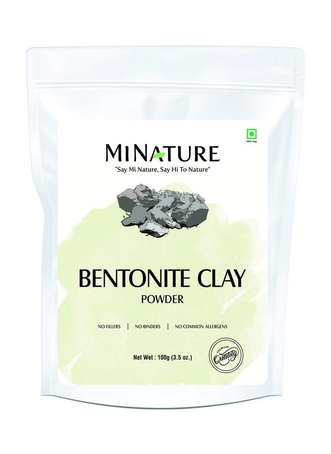 Natural Bentonite Clay Multani Mitti Powder For Detoxifying And Glowing Skin & Silky And Smooth Hair| Fullers Earth | 100% Pure & Herbal Hair & Skin Care | 100G(3.5 Oz) (0.21 Lb)