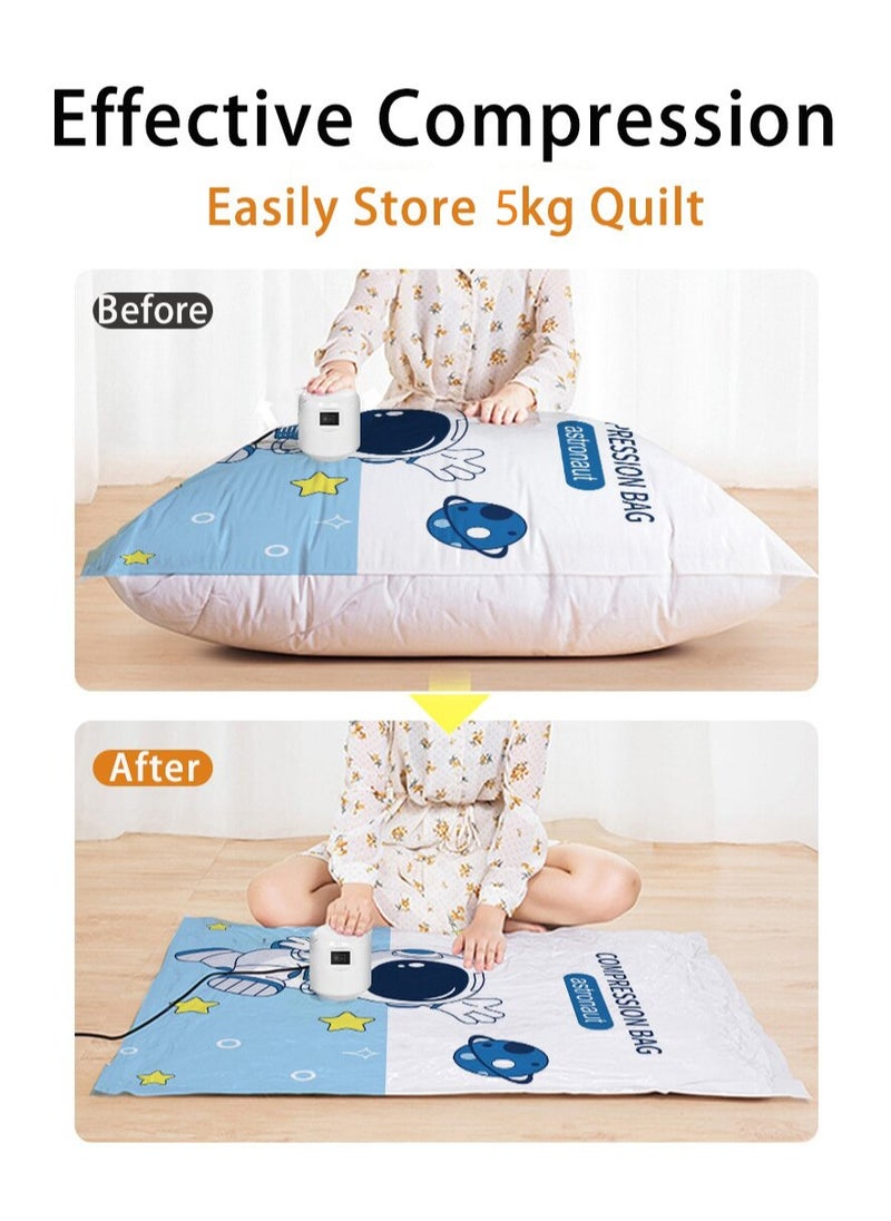 Vacuum Storage Bags, Compression Sealer Bags with Electric Suction Pump, Reusable Vacuum Compression Bags for Clothes, Quilt, Travel (3 Size: Small, Medium, Large)
