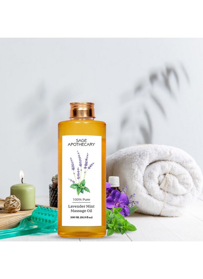 'S Lavender Mint Massage Oil : Sensual Harmony Meets Natural Elegance | Vegan | Cruelty Free | Natural Bliss | Ideal For Couples, Date Nights, And Relaxing Massages | 500 Ml