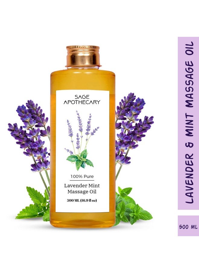 'S Lavender Mint Massage Oil : Sensual Harmony Meets Natural Elegance | Vegan | Cruelty Free | Natural Bliss | Ideal For Couples, Date Nights, And Relaxing Massages | 500 Ml