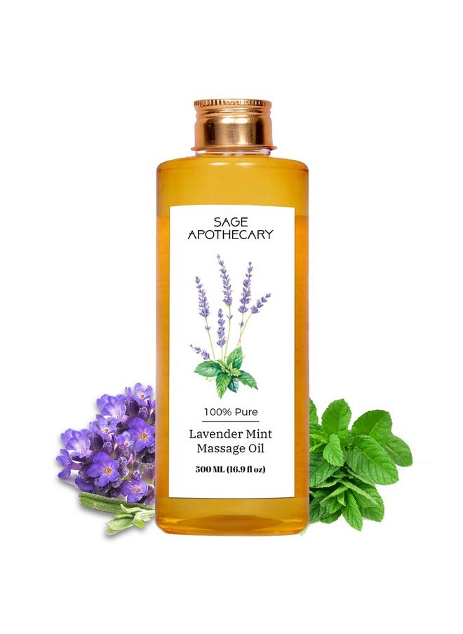 'S Lavender Mint Massage Oil : Sensual Harmony Meets Natural Elegance | Vegan | Cruelty Free | Natural Bliss | Ideal For Couples, Date Nights, And Relaxing Massages | 500 Ml