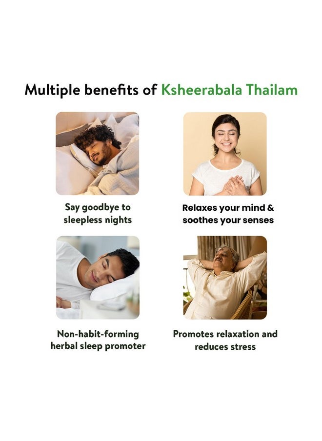 Ksheerabala Thailam 450Ml| Foot Massage Oil | For Relaxation And Sleep | Destress, Rejuvenate & Relax | Non-Habit Forming Herbal Sleep Promoter | With Bala, Cow’S Milk In Sesame Oil |