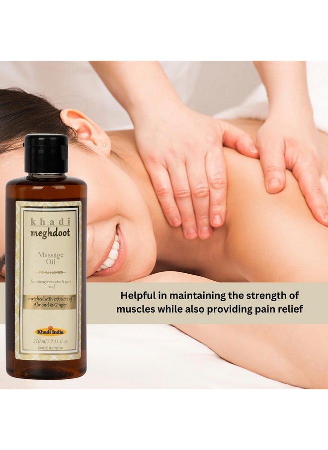 Combo Pack Of Massage Oil Enriched With Natural Extracts Of Almond And Ginger For Pain Relief, Khadi Massage Oil, Ayurvedic Massage Oil For Men And Women, 210Ml Each, Pack Of 2