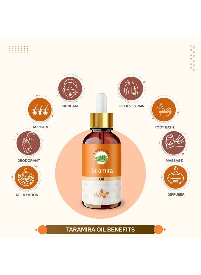 Taramira (Eruca Vesicaria Ssp. Sativa) Oil |100% Pure & Natural Undiluted Essential Oil Organic Standard /Taramira Oil For Healthy Hair & Skin /Removes Dandruff -100Ml With Dropper