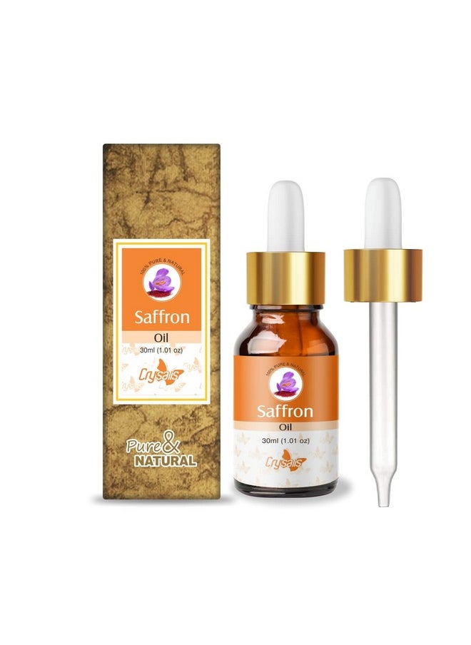 Pure Natural Undiluted & Organic Standard Saffron(Crocus Sativus) Essential Oil Steam Distilled Hair &Skincare Anti- Acne Minimizes Dead Skin Cells Brightens Complexion Massage Oil - 30Ml