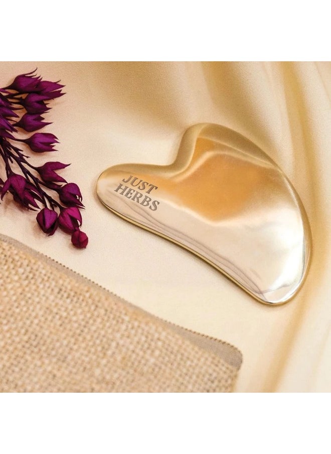 Kansa Gua Sha Face Massage Tool For Fine Lines, Glowing Skin, Reducing Stress & Eye Puffiness - 144 G