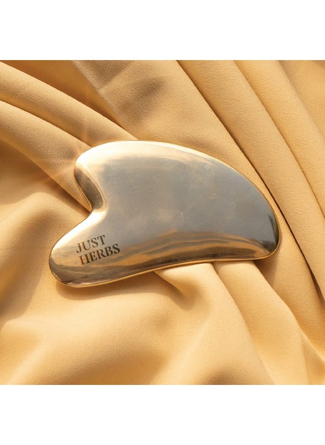 Kansa Gua Sha Face Massage Tool For Fine Lines, Glowing Skin, Reducing Stress & Eye Puffiness - 144 G