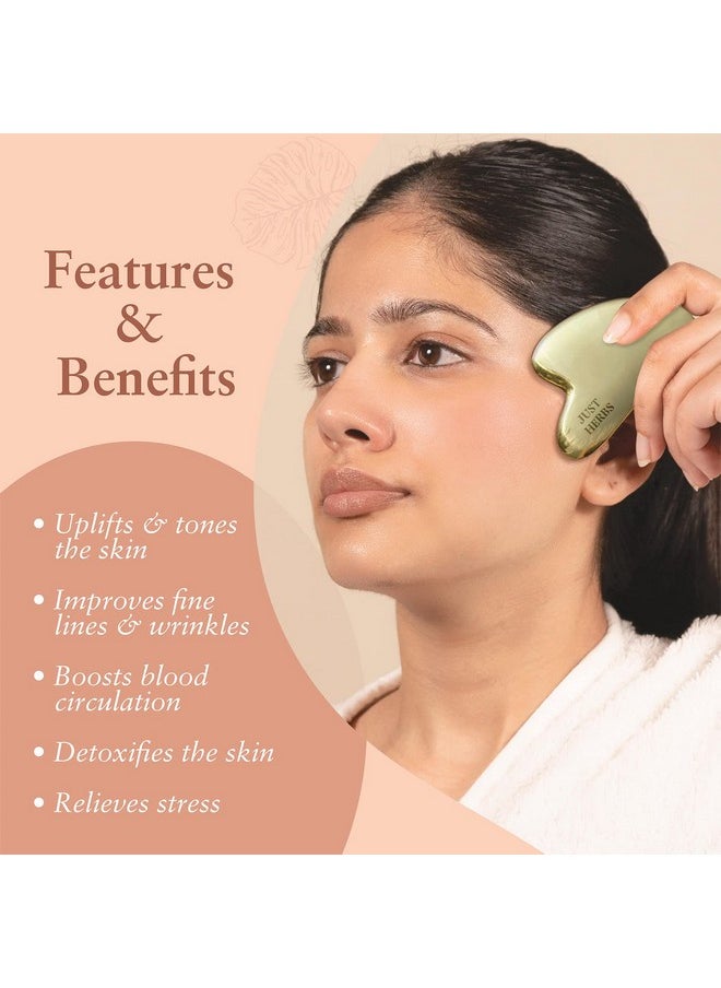 Kansa Gua Sha Face Massage Tool For Fine Lines, Glowing Skin, Reducing Stress & Eye Puffiness - 144 G