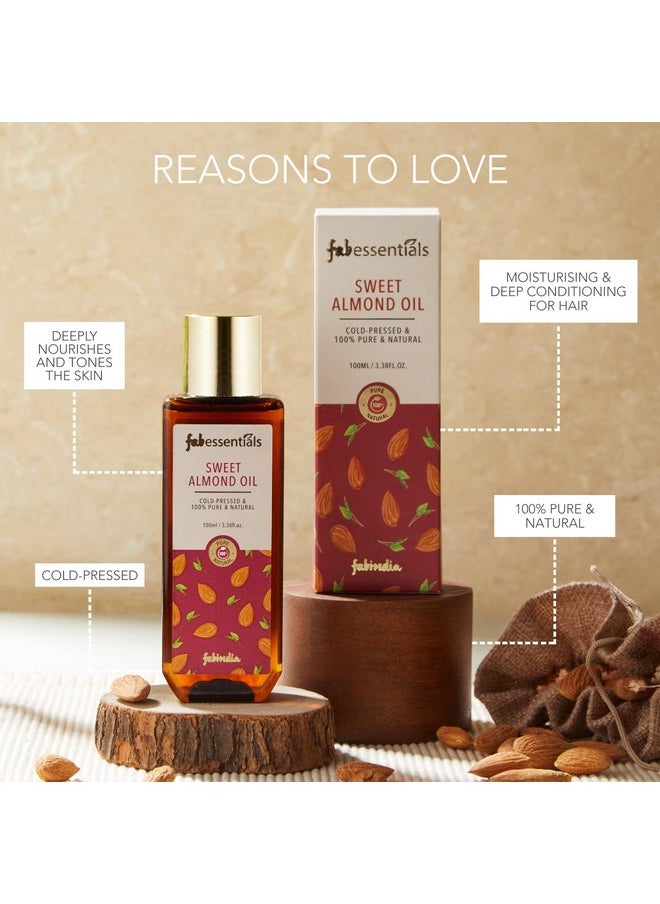 Sweet Almond Oil -100Ml | Cold-Pressed & 100% Pure & Natural | Multipurpose Oil For Body & Hair | Pure Cold Pressed Almond Oil For Hair And Skin | Almond Oil - 100 Ml