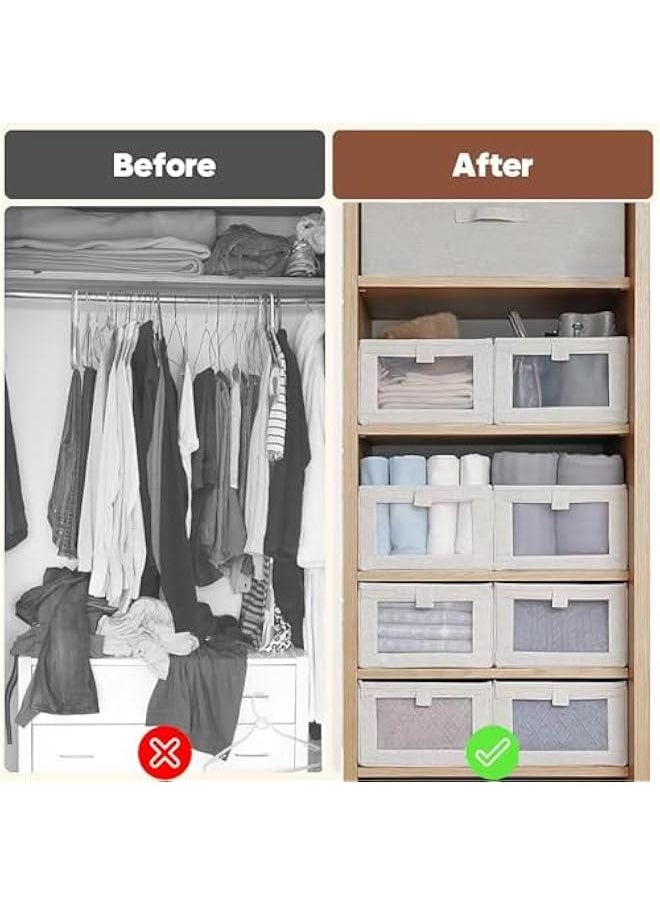 Wardrobe Clothes Organizer, 4 Pack Drawer Organizers and Storage, Foldable Closet Organizer Bins Storage Containers for Organizing Clothing Jeans Toys Book Shelves Closet Wardrobe (4PC)