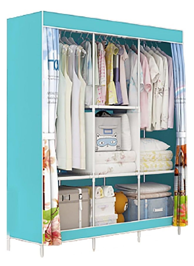 Portable Clothing Wardrobe With Storage Cupboard Organizer