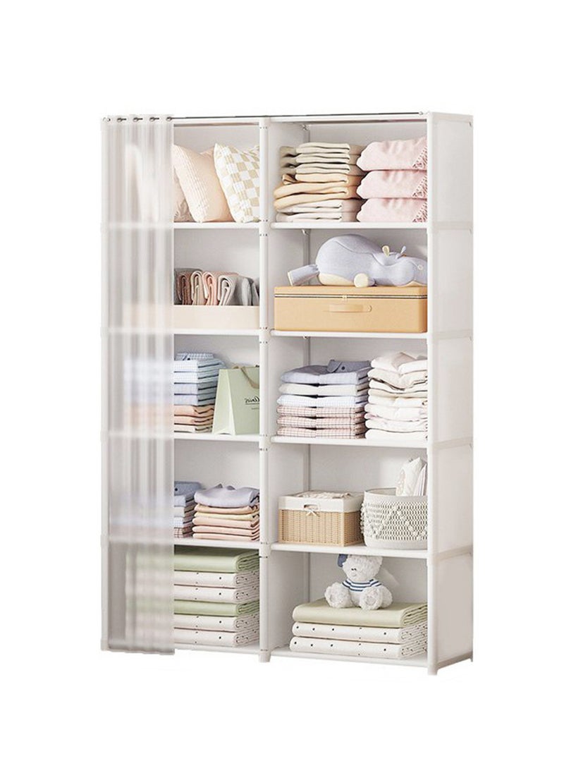 Household Bedroom Clothing Assembly Storage Cabinet with Dustproof Door Curtain 80*28*155CM