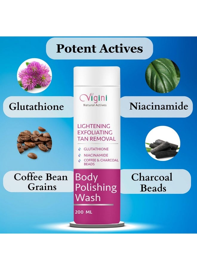 Natural Body Lightening Brightening Moisturizing Polishing Fairness Exfoliate Scrub 200Ml D Tan, Remove Hyper Pigmentation Dark Spot, Skin Glow Glutathione Coffee Charcoal Men Women Girl