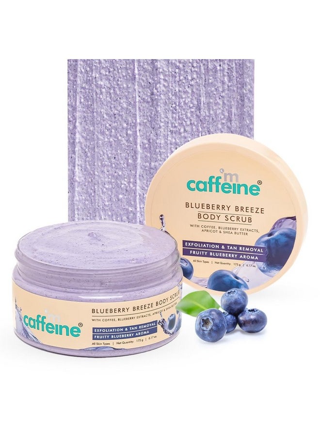 Blueberry Breeze Body Scrub For Glowing Skin With Coffee, Blueberry, Apricot & Shea Butter | Exfoliates, Removes Tan, Nourishes, Moisturizes | Exfoliating Scrub | Fruity Blueberry Aroma For Men & Women - 175G