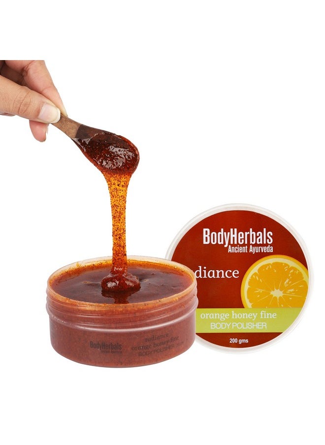 Radiance Body Polisher Scrub (200 Gms ) For Tan Removal & Instant Glow | Enriched With Natural Orange & Honey | 100% Vegan & Paraben Free | For Men & Women | All Skin Types